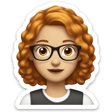 short brown haired white with glasses in love with girl with medium length ginger hair sticker