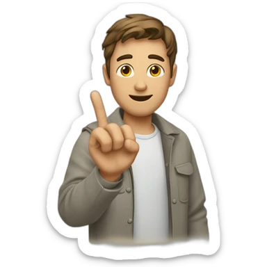 Homme levant les mains sticker