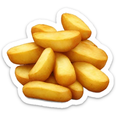 Fried potatoes with chicken sticker