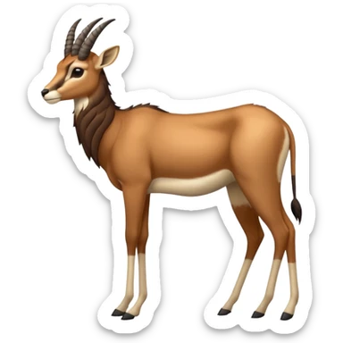 Wildebeest-gazelle-fusion-animal-hybrid-creature, full body sticker
