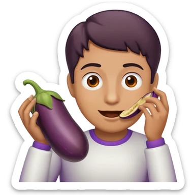  eating an eggplant sticker