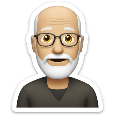 Old bald man with a white goatee sticker