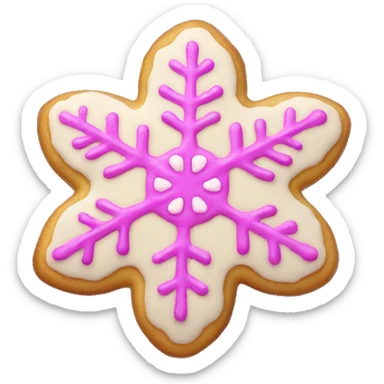 pink snowflake cookie  sticker