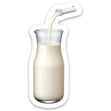 glass milk bottle pouring milk in a glass sticker