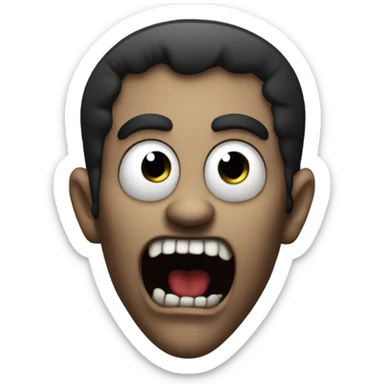 Horrified face dark gothic evil demon sticker