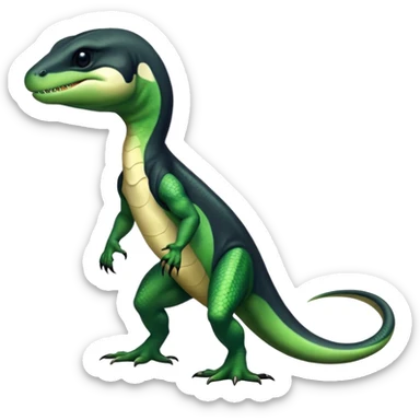 Orca-dragon-reptile-reptilian-lizard-skink-gecko-hybrid full body, two legs, arms, tail sticker
