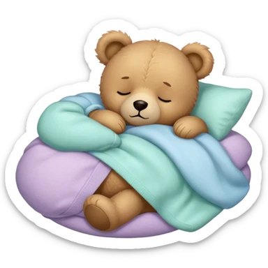 Cute teddy bear with a pastel sweater sleep sticker