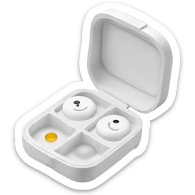 dual compartment screw-top prescription contact lens case sticker