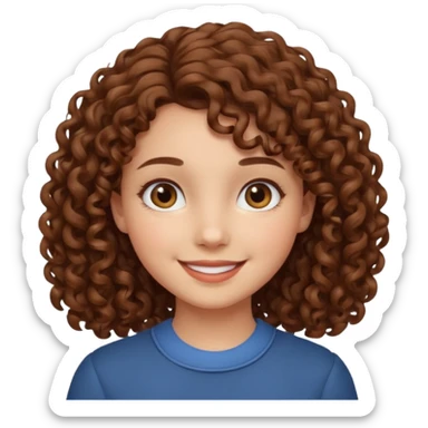 fun cute loud popular pretty girl modest curly brown hair sticker