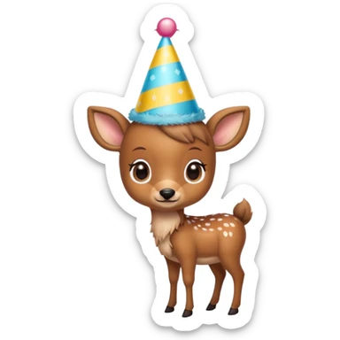 Baby deer birthday  sticker