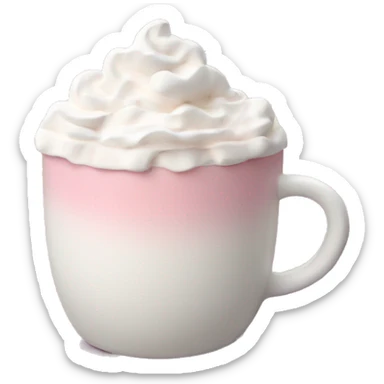 Pink hot chocolate with marshmallows and whipped cream sticker
