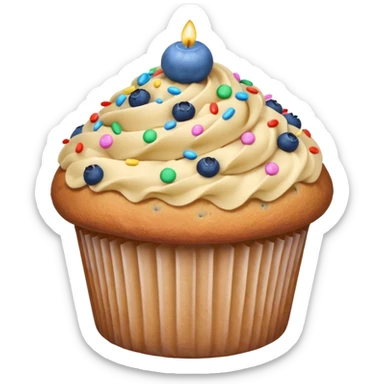 Blueberry Muffin celebrating birthday sticker