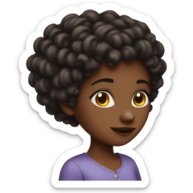 Brunette coily girl sticker