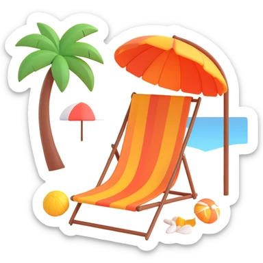 A colorful picture depicting a warm summer sticker