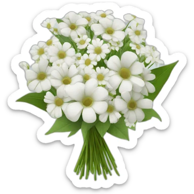 White flowers bouquet sticker