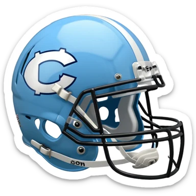 College football player helmet in  Carolina Blue color  sticker