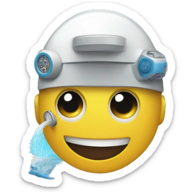 A pool with a cleaning robot sticker