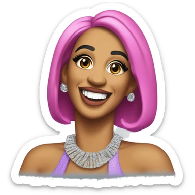 Iconic-style Candid Likeness Cardi B:

A vibrant personality in flashy outfits, big smile, and expressive gestures. Known for her unfiltered energy and bold charisma, she lights up every room with humor and flair. sticker
