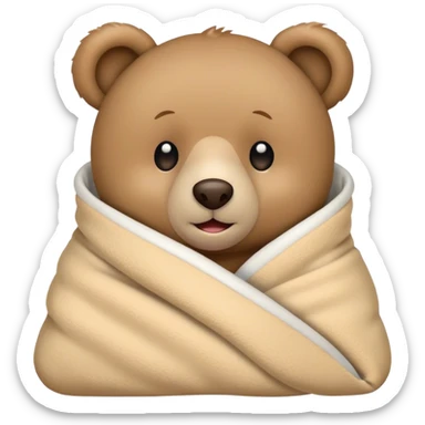 teddy bear cozy in blanket facetime call sticker