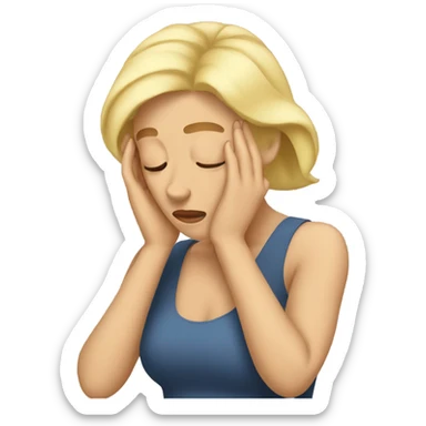 Blond woman who is facepalming sticker