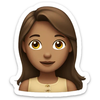 Girl with brown hair and a brown horse sticker