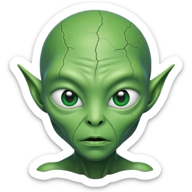 cracked face 👽 sticker