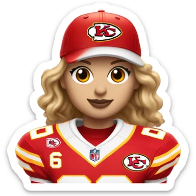 Taylor swift in chiefs Jersey sticker