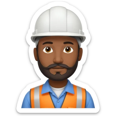 Indian muslim structural engineer wearing a white helmet.  also having small beard sticker