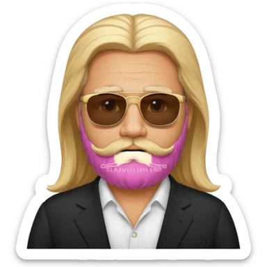 fat male blond long hair agent with three-day-beard in egypt with pyramid. sticker
