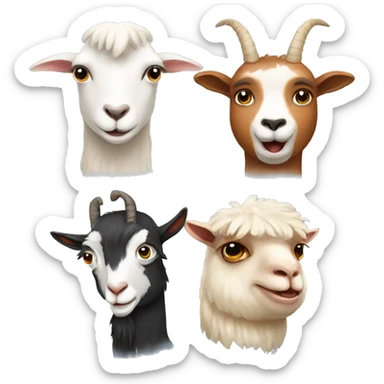 Goat, alpaca and goose sticker