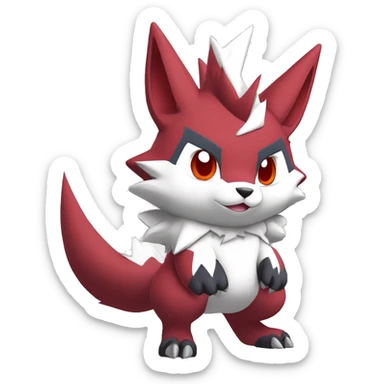 Anthro Cool Edgy Cute Chibi Shiny Zangoose-Zoroark-Fakemon-Pokémon Full Body Detailed High Quality sticker