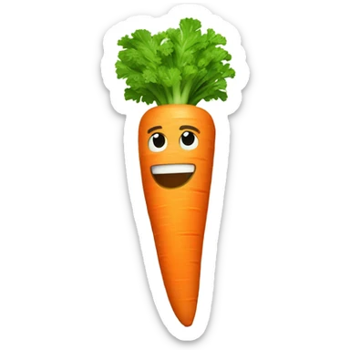 Generate an energetic carrot emoji wearing a sweatband, lifting tiny dumbbells, and looking motivated. sticker