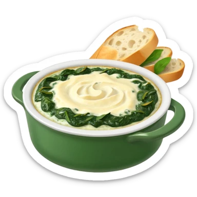 Spinach dip with baguette sticker