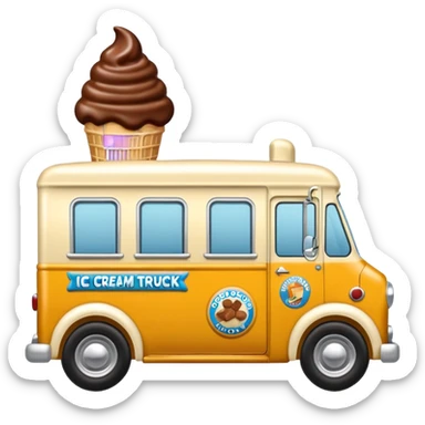 Chocolate nut sprinkle covered bodied 1953 ice cream truck  sticker