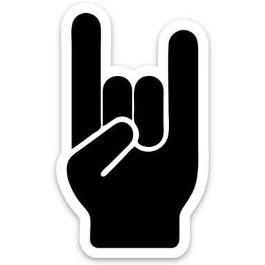 Spider-Man's hand making the rock symbol, solid filled icon sticker