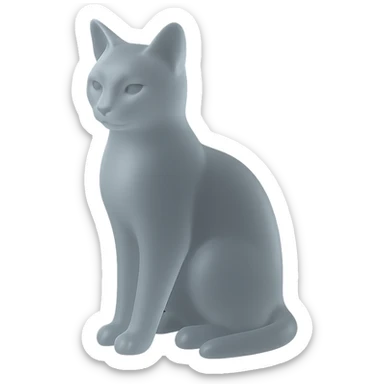 cat with elegant pose, frosted glass look, subtle reflections, matte glass style sticker