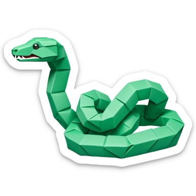 origami snake in color green mint rgb(168, 251, 211) sticker