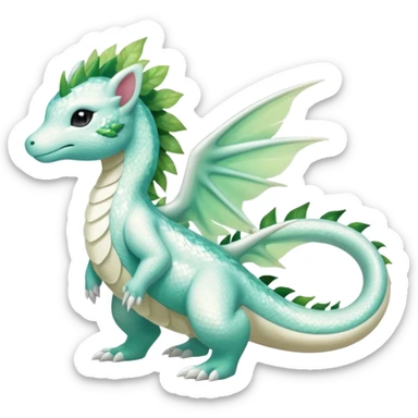 Shiny Sparkly beautiful gorgeous ethereal Scaley Exotic Shaymin-Salandit-Aurorus-Dragonair-Fakémon-hybrid-creature (full body) sticker