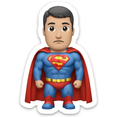 a moai emoji with a superman cape with the original face or the moai emoji with a super man saving people vibe like the superman there is some man waiting in the sky meme but the moai sticker