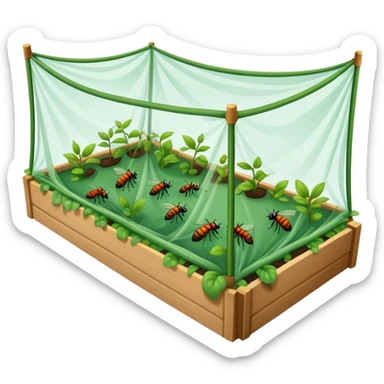 garden bed insect netting  sticker