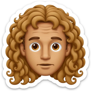 Make the curls on his forehead longer, above the eyes  sticker