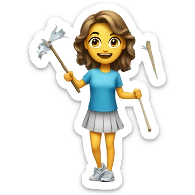 A girl with a cheering rod sticker