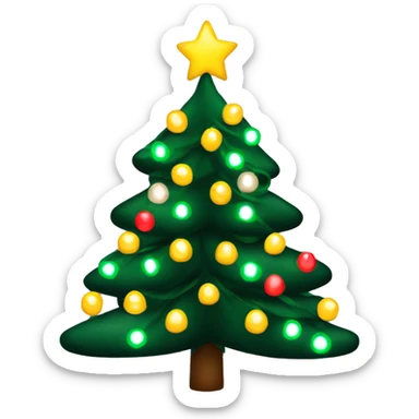 Christmas tree with lights sticker