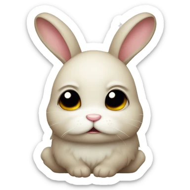 cute frowning bunny sticker