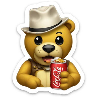 Golden Freddy avec un coca sticker