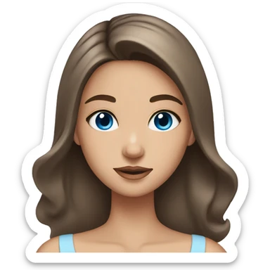 skin care girl with brown hair and blue eyes sticker