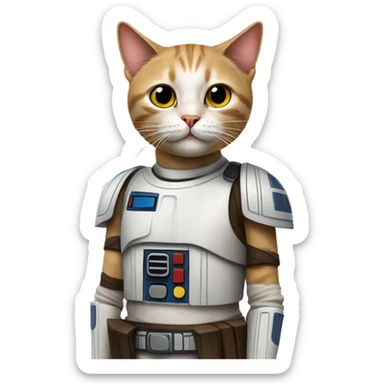 cat at a star wars birthday party sticker