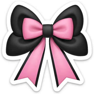 BLACKPINK-inspired gothic bow , no hearts, black and pink, cute, remove background sticker