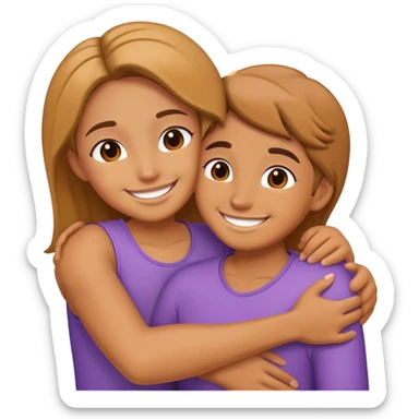 two best friends hugging sticker