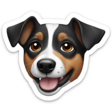 jack russel black and white sticker